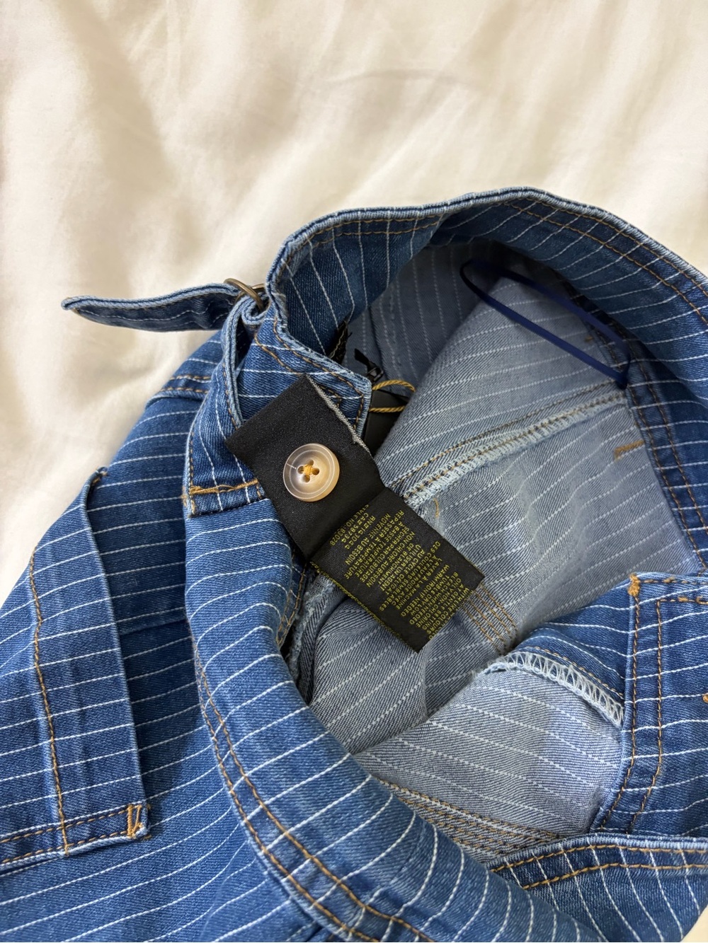 NWT House of Harlow 1960 Pinstripe Denim Vest Wide Leg Jeans Matching Set Size 6 - Picture 14 of 15